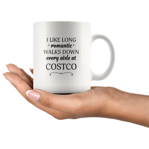 I Like Long Romantic Walks Down Every Aisle At Costco Funny Mug Quote - Island Dog T-Shirt Company