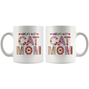 Cat Mom Mugs - Super Cute Cat Ceramic Mug - Funny Kitty Cups Novelty for Kitten Lovers - Island Dog T-Shirt Company