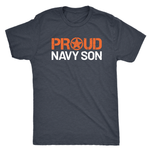 Proud Navy Son - Men's Ultra Soft Comfort Short Sleeve Tee - Son's Military Pride Shirt for His Mom or Dad - Island Dog T-Shirt Company