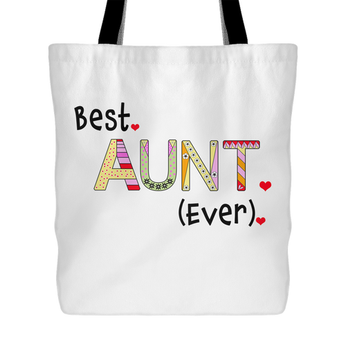 Best Aunt Ever - Gift Idea for Auntie - Reusable Shopping Tote Bag - Island Dog T-Shirt Company