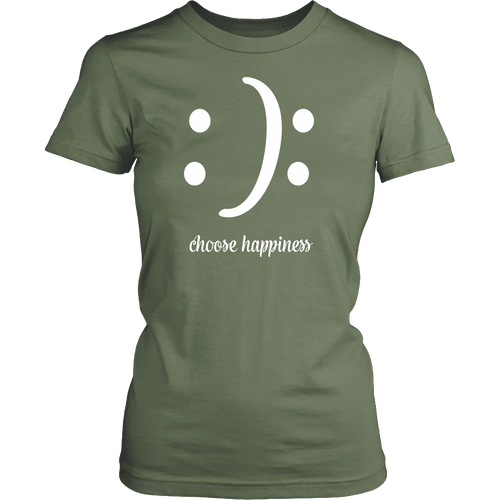 Women's Choose Happiness T-shirt - Island Dog T-Shirt Company