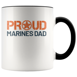 Proud Dad of a Marine 11 oz 2-Color Coffee Mug for Corpsman's Father - Island Dog T-Shirt Company