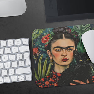 Frida Khalo's Cat Mouse Pad for Desk - Neoprene Mouse Mat - Gift for Artist
