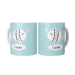 Personalized Cup Gift for Kids - Fish Mug for Kids with Name - Party Favors for Boys and Girls