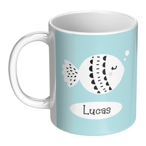 Personalized Cup Gift for Kids - Fish Mug for Kids with Name - Party Favors for Boys and Girls