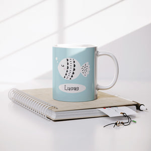 Personalized Cup Gift for Kids - Fish Mug for Kids with Name - Party Favors for Boys and Girls