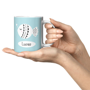 Personalized Cup Gift for Kids - Fish Mug for Kids with Name - Party Favors for Boys and Girls