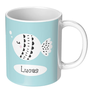 Personalized Cup Gift for Kids - Fish Mug for Kids with Name - Party Favors for Boys and Girls