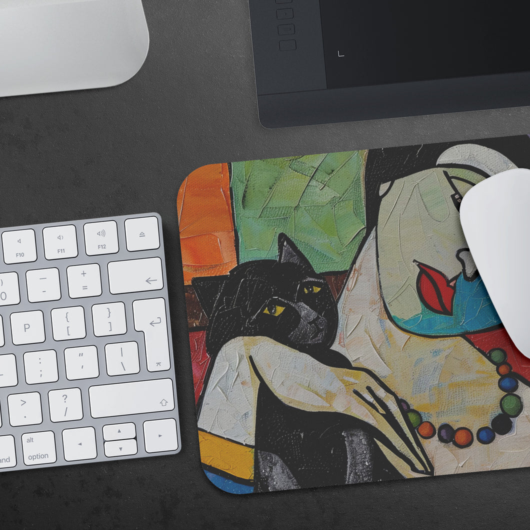 Picasso's Dream with Cat Mouse Pad - Mouse Mat for Desk - Git for Artist