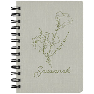Sage Rose Spiralbound Journal Notebook