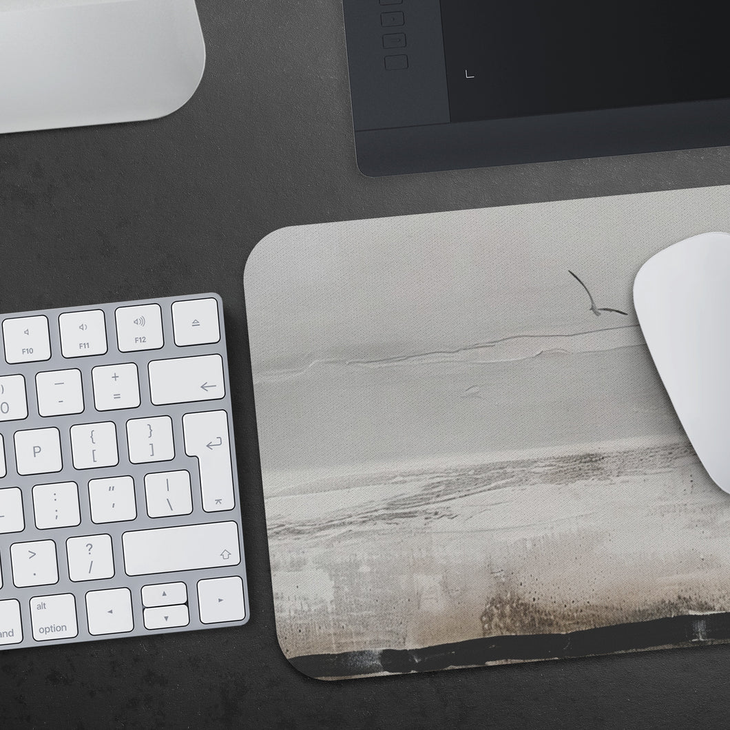 Seagull in Flight Mouse Pad Gray Mousepad Coworker Gift Office Mouse Mat Desk Accessories