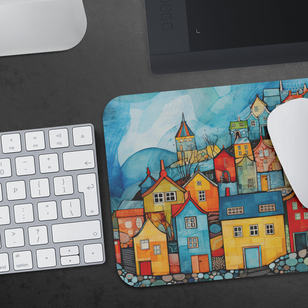 Seaside Village Tropical Sun Mouse Pad Tropical Mouse Pad Office Mouse Pad Personalized Mouse Pad Desk Accessories Mouse Pad Round Mouse Pad
