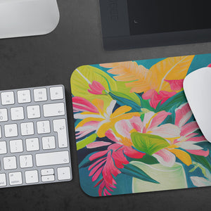 Tropical Flower Vase Mouse Pad Floral Mousepad Computer Mouse Mat Home Office Desk Accessories