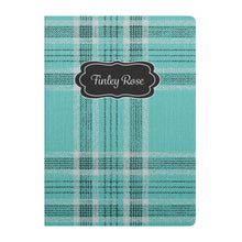 Turquoise Tartan Plaid Softcover Journal Notebook