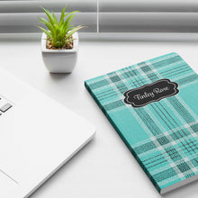 Turquoise Tartan Plaid Softcover Journal Notebook