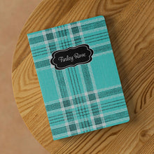 Turquoise Tartan Plaid Softcover Journal Notebook