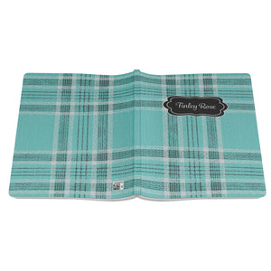 Turquoise Tartan Plaid Softcover Journal Notebook