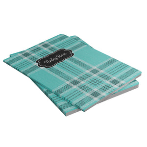 Turquoise Tartan Plaid Softcover Journal Notebook