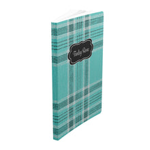 Turquoise Tartan Plaid Softcover Journal Notebook