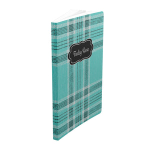 Turquoise Tartan Plaid Softcover Journal Notebook