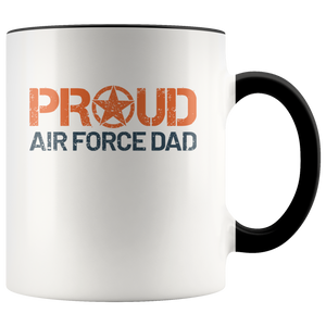 Proud Air Force Dad - USAF - United States Air Force - 11 oz 2-Color Coffee Mug for Airman's Father - Island Dog T-Shirt Company
