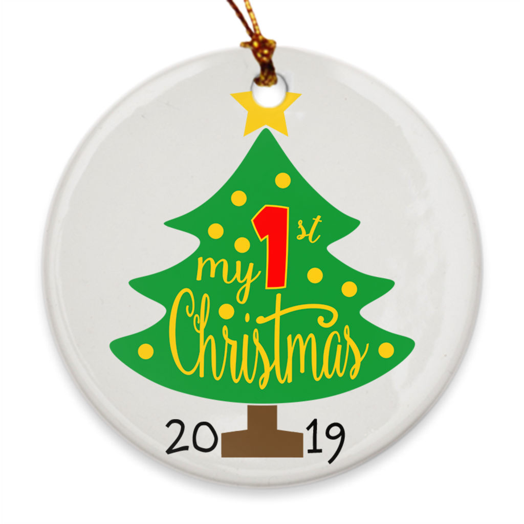 Baby's First Christmas 2019 - Christmas Tree Ornament - Island Dog T-Shirt Company