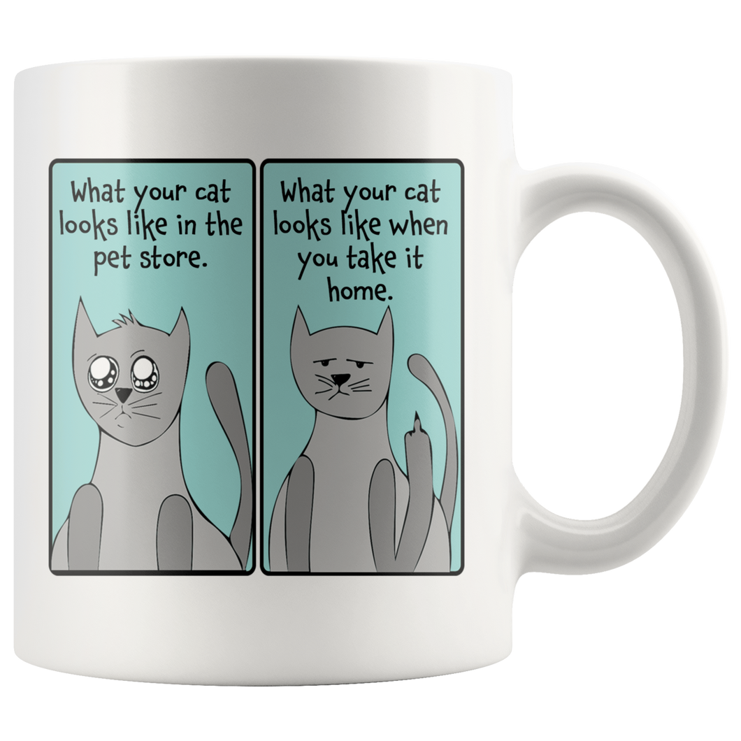 Super Cute Cat Ceramic Mug - Funny Kitty Cups Novelty for Cat Mugs for Cat Lovers - Island Dog T-Shirt Company
