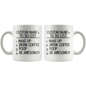 To Do List Coffee Mug - Funny Morning Routine Mug for Men - Black Coff –  Island Dog T-Shirt Company