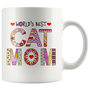 Cat Mom Mugs - Super Cute Cat Ceramic Mug - Funny Kitty Cups Novelty for Kitten Lovers - Island Dog T-Shirt Company