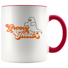 Groovy Ghost Funny Halloween Hipster Coffee Mug - Retro Groovy Halloween Gift - Island Dog T-Shirt Company