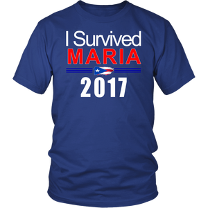 I Survived Maria 2017 T-Shirt - Commemorative Puerto Rico  Hurricane Tee - Unisex - Island Dog T-Shirt Company