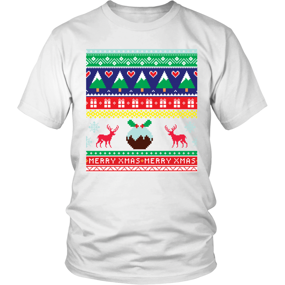 Ugly Christmas Shirt for Men and Women - Reindeer Holiday Party Unisex Tee - S - 4XL - Island Dog T-Shirt Company