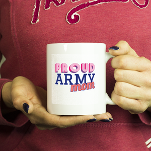 Proud Army Mom 11 ounce Coffee Mug - Tea Cup - Hot Chocolate Mug - Island Dog T-Shirt Company