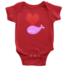 Whale Lover Babies Bodysuit - Cute Whale with Hearts Onesie Newborn - 24M - Island Dog T-Shirt Company