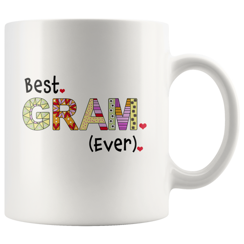 Presents for Grandma - World's Best Gram Ever Coffee Mugs - Grandmother Cup - Island Dog T-Shirt Company