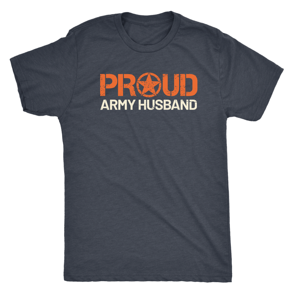 Proud Army Husband - Men's Ultra Soft Short Sleeve Military Hubbie Tee - Island Dog T-Shirt Company