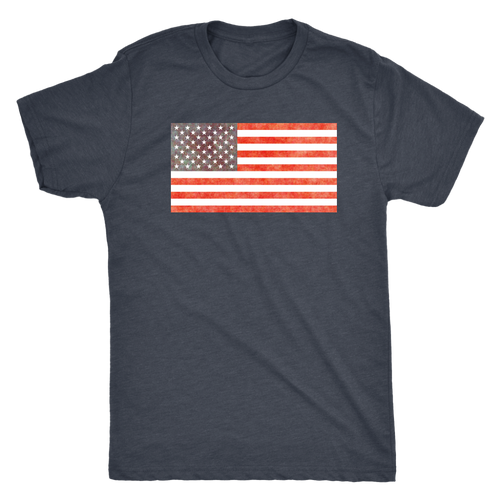 American Flag - Vintage Distressed US Flag - Men's Short Sleeve Ultra Comfort Tee - Island Dog T-Shirt Company
