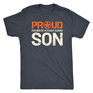 Proud Father of a Coast Guard Son - Men's Ultra Soft Short Sleeve Military Dad Tee - Island Dog T-Shirt Company