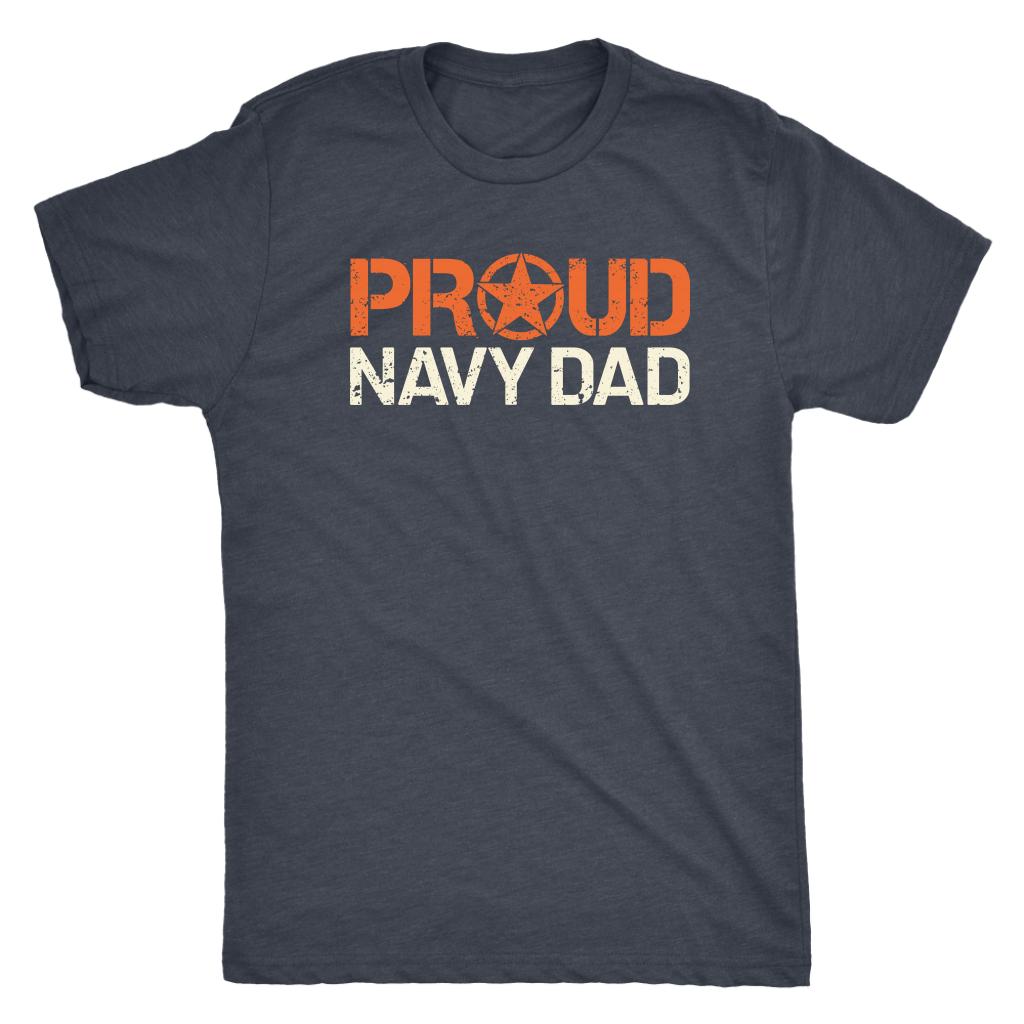 Proud Navy Dad - Men's Ultra Soft Short-Sleeve Military Tee - Island Dog T-Shirt Company