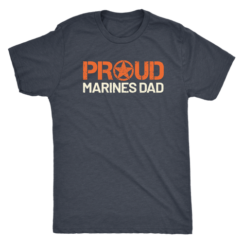 Proud Dad of a Marine - Men's Ultra Soft Comfort Short Sleeve Tee - Dad's Military Pride Shirt - Island Dog T-Shirt Company