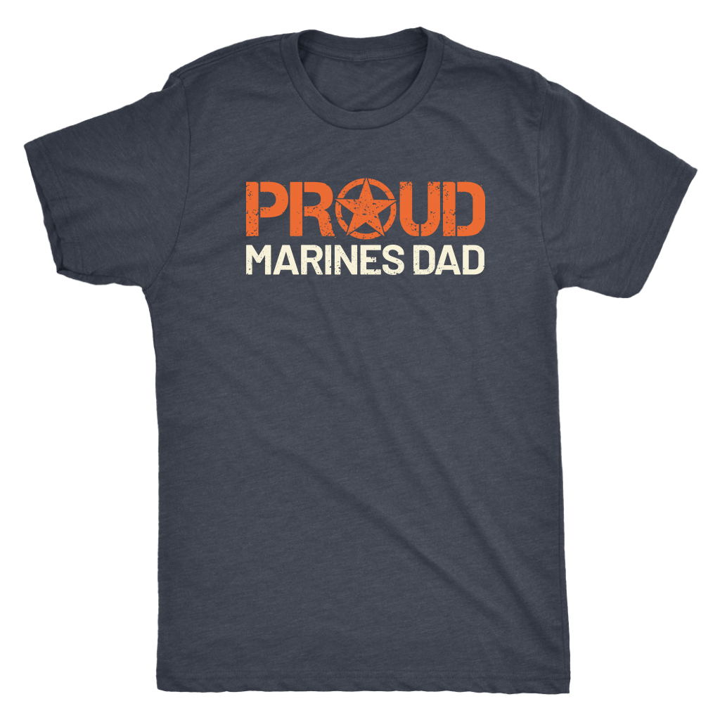 Proud Dad of a Marine - Men's Ultra Soft Comfort Short Sleeve Tee - Dad's Military Pride Shirt - Island Dog T-Shirt Company