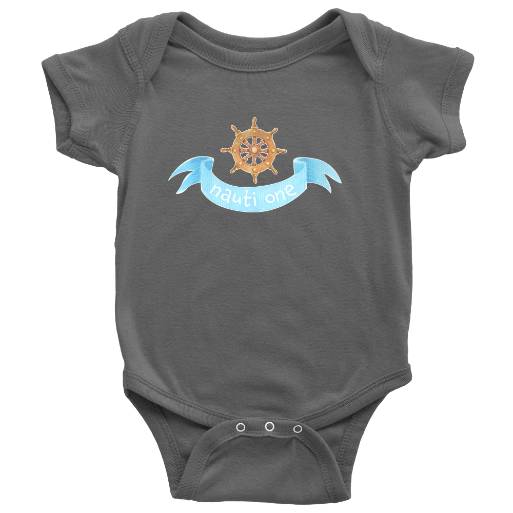 Nautical Baby Clothes Bodysuits for Boys Girls Newborn to 24 Months - Nauti One - Island Dog T-Shirt Company