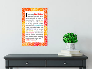 Best Friend Quotes Wall Decor - Present Ideas for Best Friend Woman - Wrapped Canvas Wall Art - Island Dog T-Shirt Company