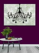 Glam Wall Decor for Women - Shabby Chic Wall Decor - Vintage Chandelier over Mint Green - Island Dog T-Shirt Company