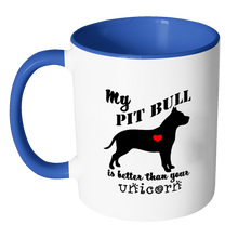 My Pit Bull is Better than Your Unicorn Funny Coffee Mug - Two Tone Coffee Mug - Island Dog T-Shirt Company
