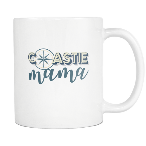 Coastie Mama Coffee Mug - 11 ounce Tea Cup - Hot Chocolate Mug - Island Dog T-Shirt Company