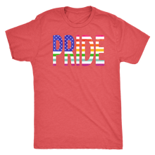 LGBTQ - Rainbow Pride US Flag - Vintage Distressed Men's Short Sleeve Comfort Tee - Island Dog T-Shirt Company