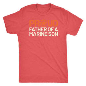 Proud Father of a Marine Son - Men's Ultra Comfort Short Sleeve Military Dad Tee - Island Dog T-Shirt Company