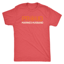 Proud Husband of a Marine - Men's Ultra Soft Short Sleeve Military Hubbie Tee - Island Dog T-Shirt Company