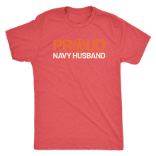 Proud Navy Husband - Men's Ultra Comfort Short Sleeve Military Hubbie Tee - Island Dog T-Shirt Company